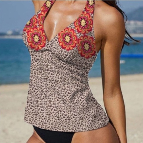 Leopard Boho Chic Tankini - XLARGE - Picture 3 of 5